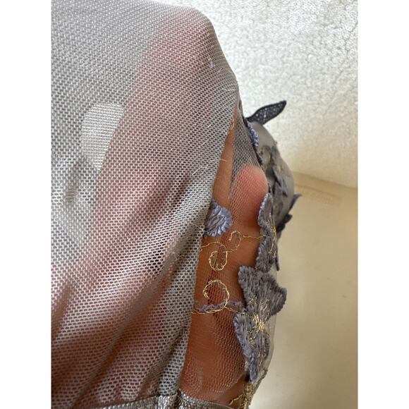 Blue Gray Silver Mesh Butterfly Appliqué Fairy Bralette 3XL - Picture 5 of 7